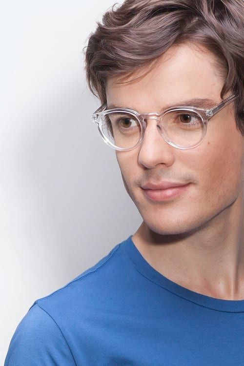 clear frame glasses men