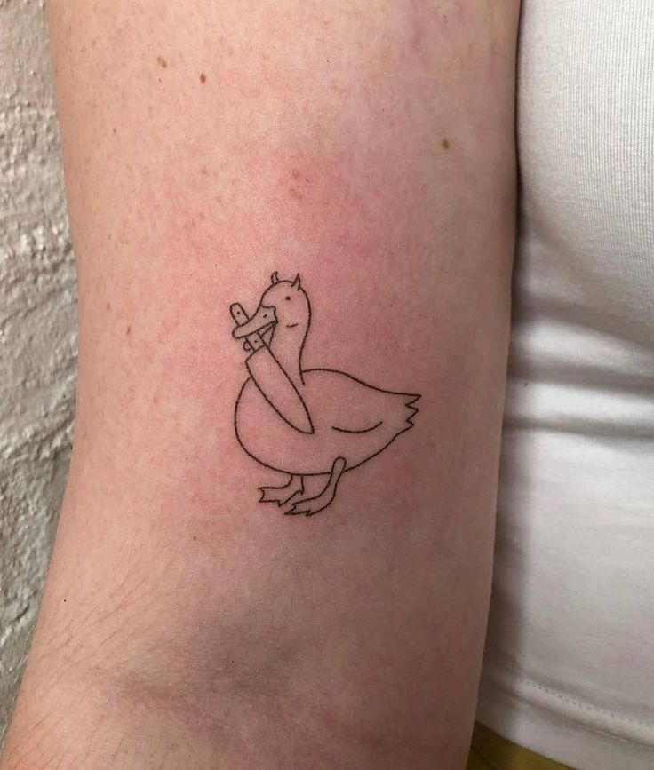 duck with knife tattoo