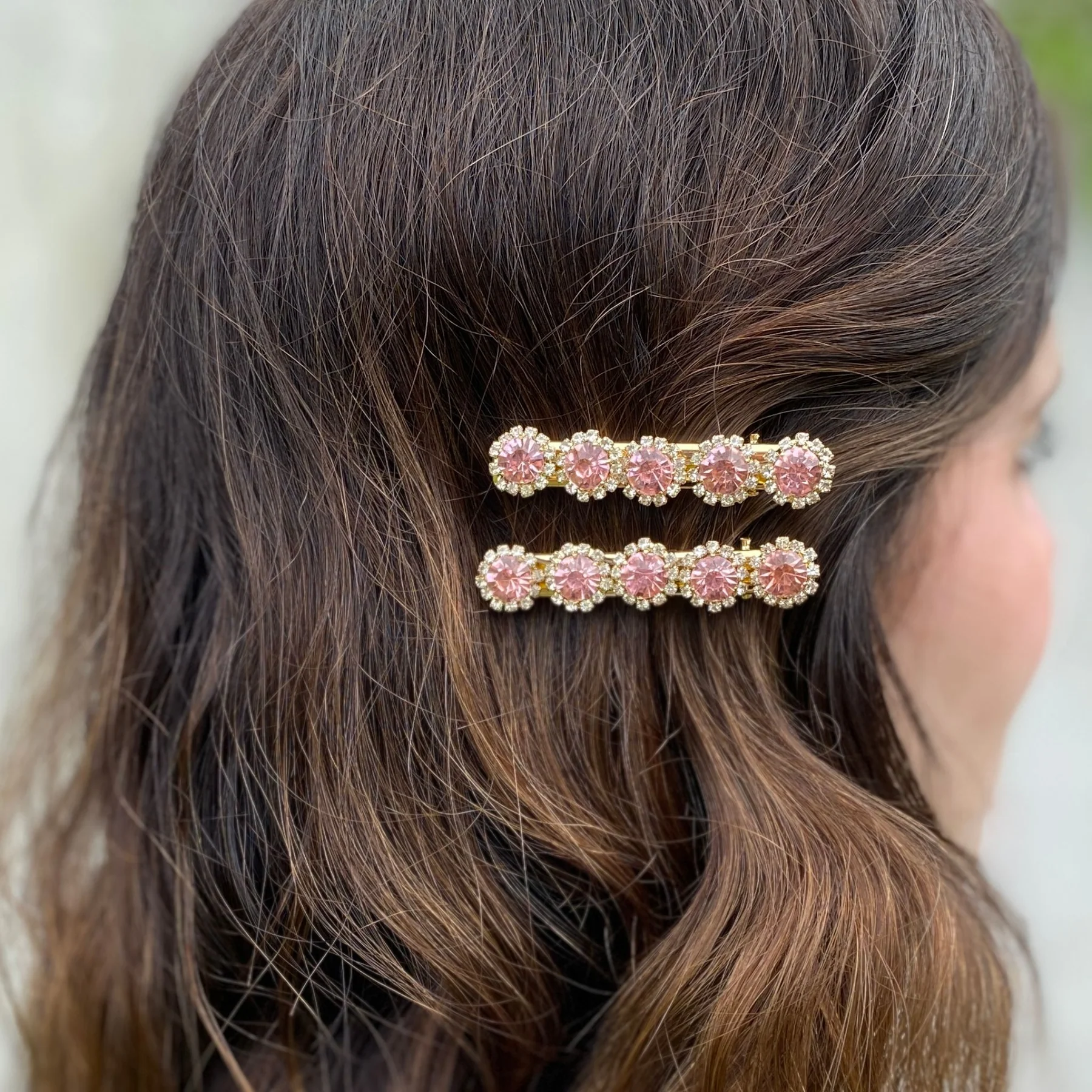 crystal hair clips